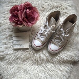 Converse Cream and Red Kids Sneakers